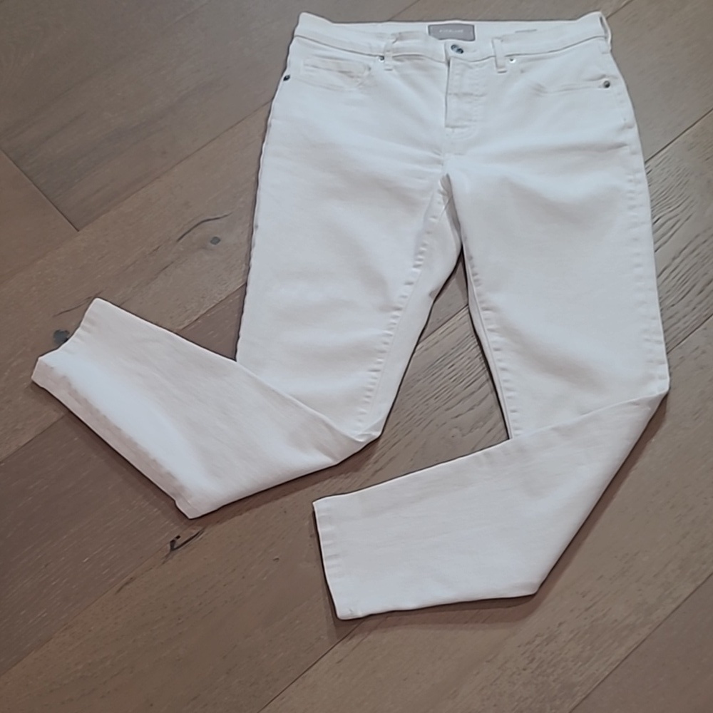 EUC Everlane Jeans Women's sz 30 White Mid Rise Skinny Leg Ankle Denim